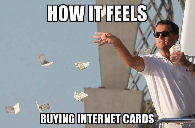How It Feels Buying Internet Cards